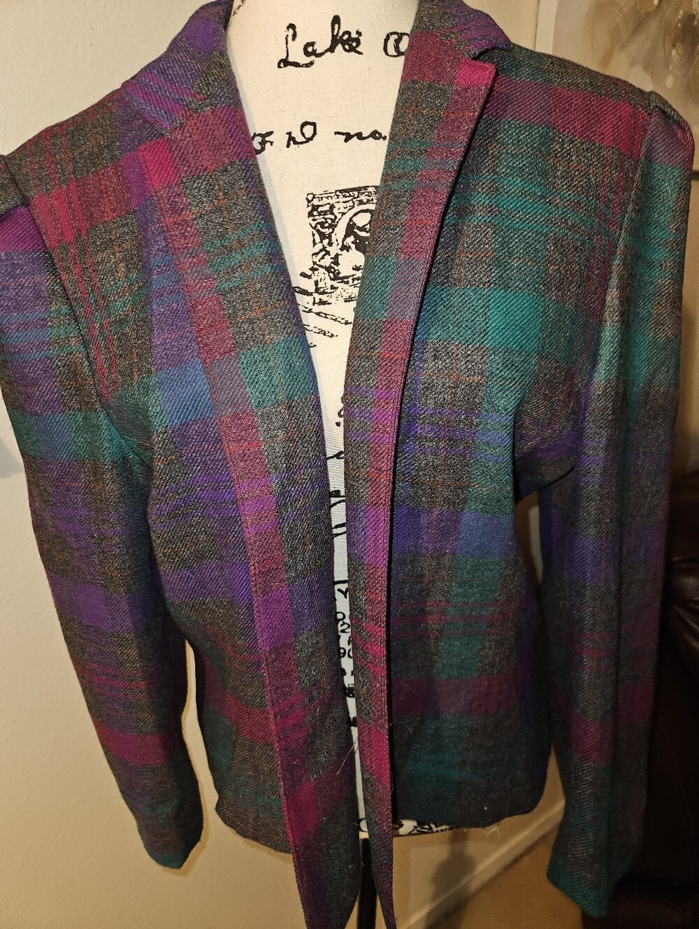 Country Suburbans Womans Vintage Plaid Blazer Size 14
